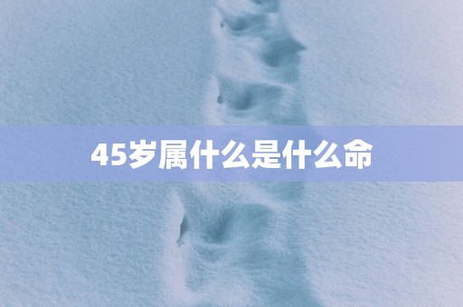 45岁属什么是什么命