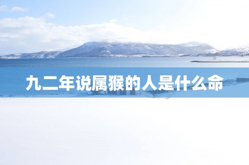 九二年说属猴的人是什么命