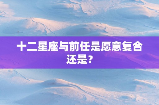 十二星座与前任是愿意复合还是？
