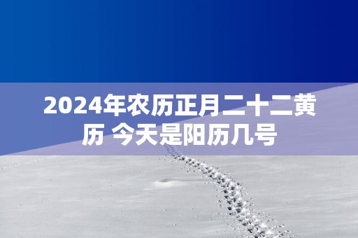 2024年农历正月二十二黄历 今天是阳历几号