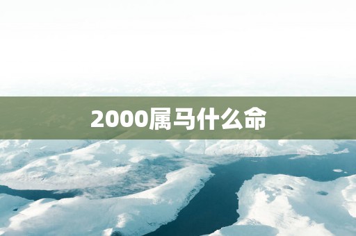 2000属马什么命