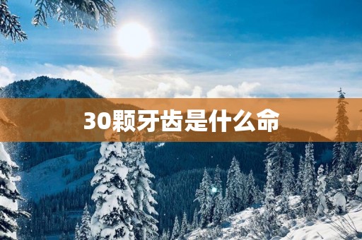 30颗牙齿是什么命