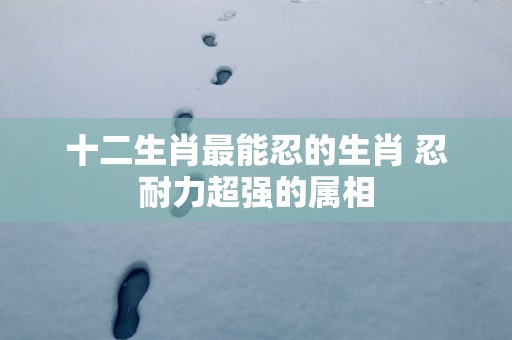 十二生肖最能忍的生肖 忍耐力超强的属相