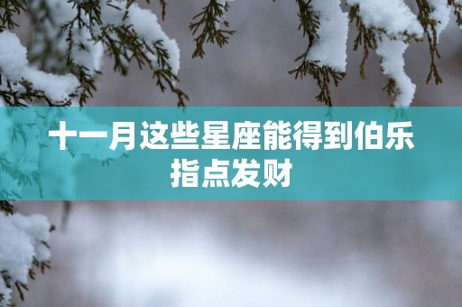 十一月这些星座能得到伯乐指点发财