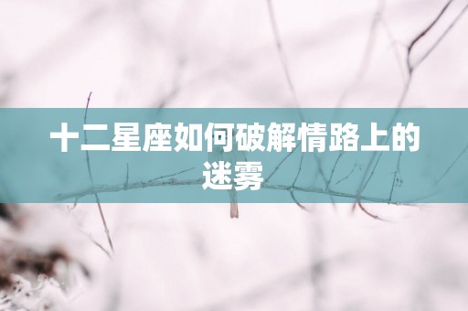 十二星座如何破解情路上的迷雾
