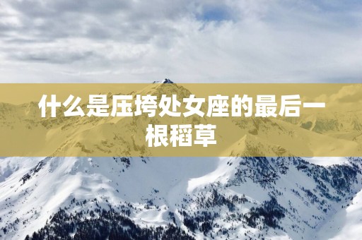 什么是压垮处女座的最后一根稻草