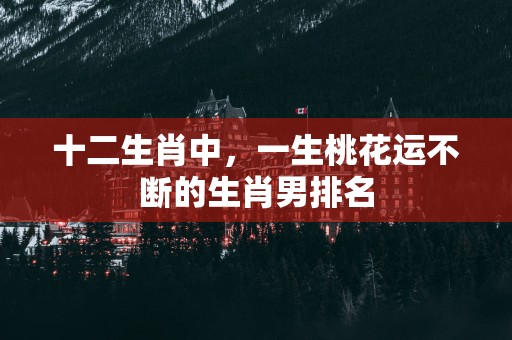 十二生肖中，一生桃花运不断的生肖男排名