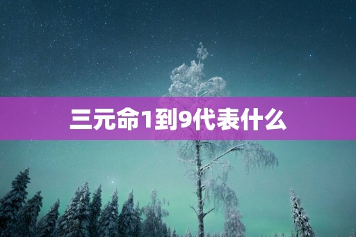 三元命1到9代表什么