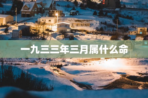 一九三三年三月属什么命
