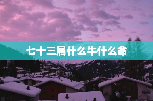七十三属什么牛什么命