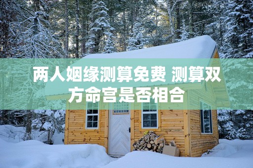 两人姻缘测算免费 测算双方命宫是否相合
