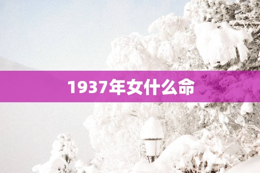 1937年女什么命
