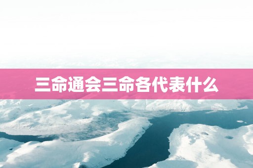 三命通会三命各代表什么