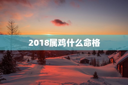 2018属鸡什么命格