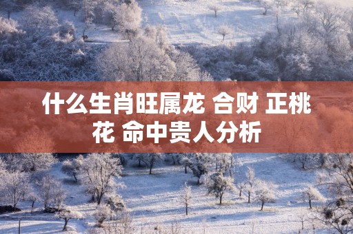 什么生肖旺属龙 合财 正桃花 命中贵人分析