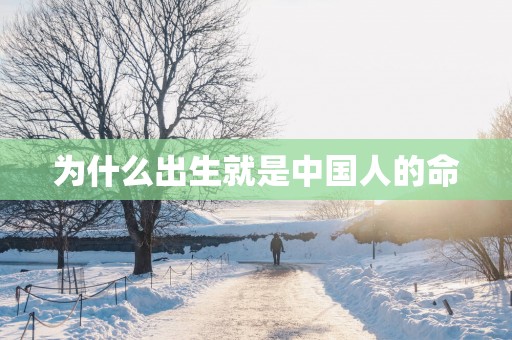 为什么出生就是中国人的命