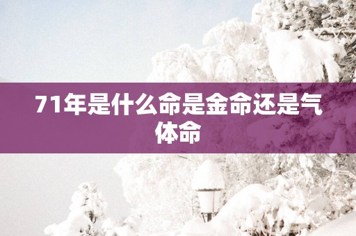 71年是什么命是金命还是气体命