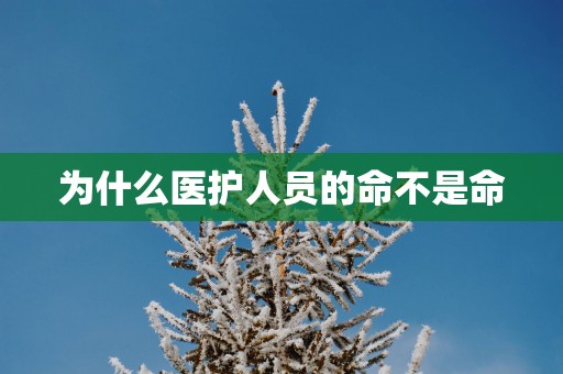为什么医护人员的命不是命