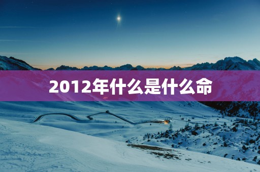 2012年什么是什么命