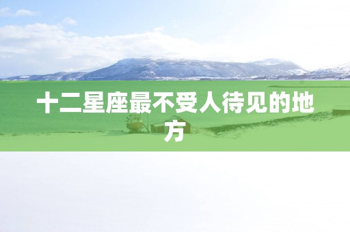 十二星座最不受人待见的地方