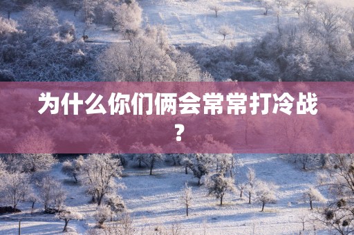 为什么你们俩会常常打冷战？