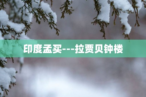 印度孟买---拉贾贝钟楼