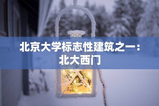 北京大学标志性建筑之一：北大西门