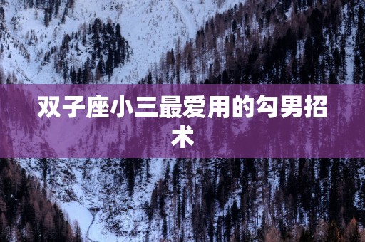 双子座小三最爱用的勾男招术