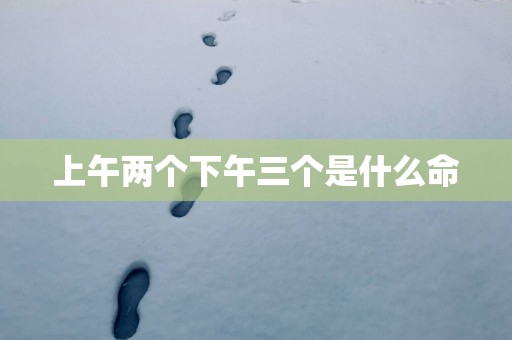 上午两个下午三个是什么命