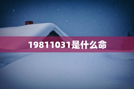 19811031是什么命