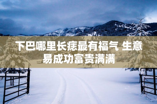 下巴哪里长痣最有福气 生意易成功富贵满满