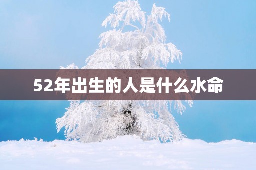 52年出生的人是什么水命