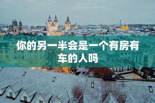 你的另一半会是一个有房有车的人吗