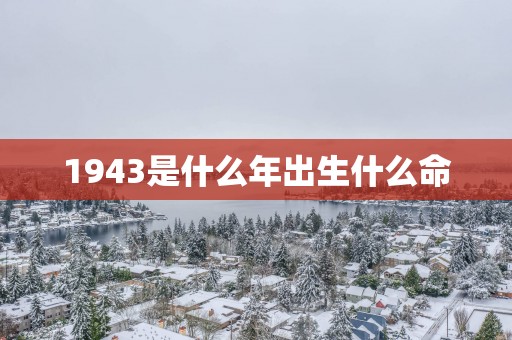 1943是什么年出生什么命