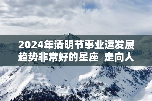2025年清明节事业运发展趋势非常好的星座  走向人生巅峰