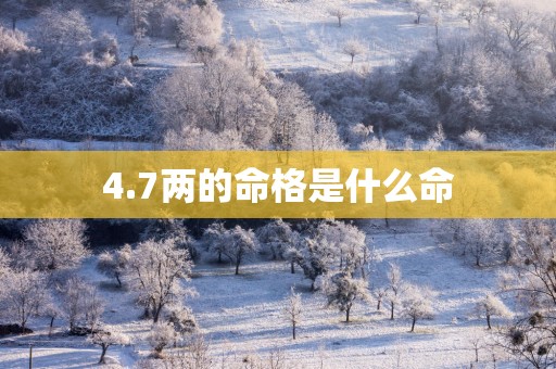 4.7两的命格是什么命