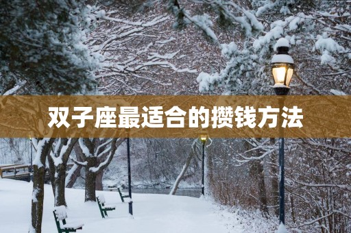双子座最适合的攒钱方法
