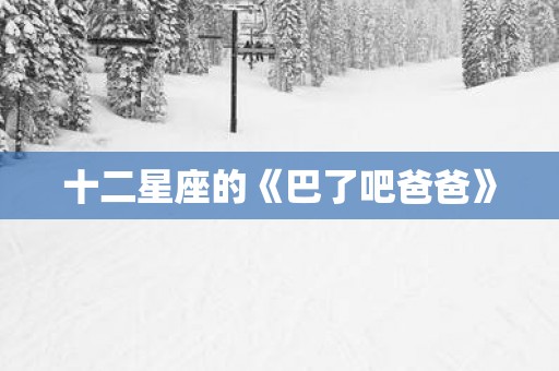 十二星座的《巴了吧爸爸》