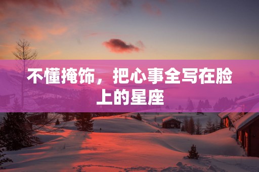 不懂掩饰，把心事全写在脸上的星座