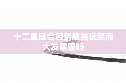 十二星座会因情感类玩笑而大发雷霆吗