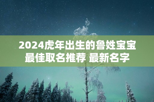 2025蛇年出生的鲁姓宝宝最佳取名推荐 最新名字