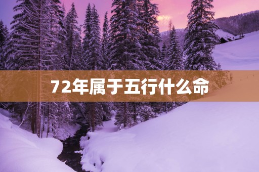 72年属于五行什么命