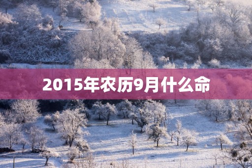 2015年农历9月什么命