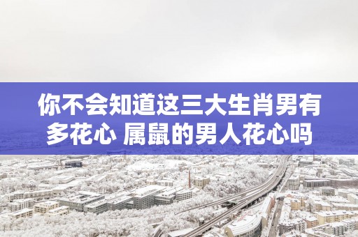 你不会知道这三大生肖男有多花心 属鼠的男人花心吗