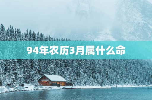 94年农历3月属什么命