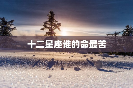 十二星座谁的命最苦