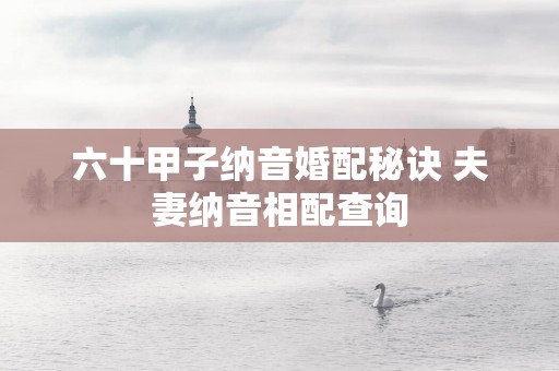 六十甲子纳音婚配秘诀 夫妻纳音相配查询
