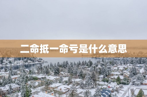 二命抵一命亏是什么意思
