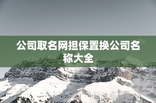 公司取名网担保置换公司名称大全