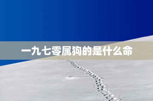 一九七零属狗的是什么命